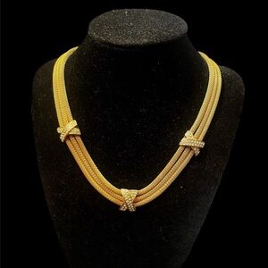 Vintage Unsigned Alice Caviness Mesh Layered Necklace